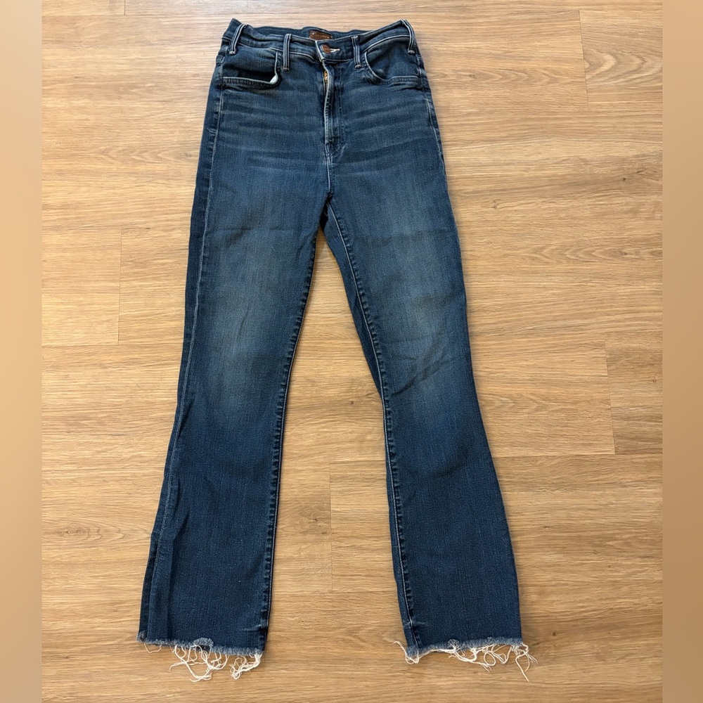 MOTHER denim dark wash straight leg jeans